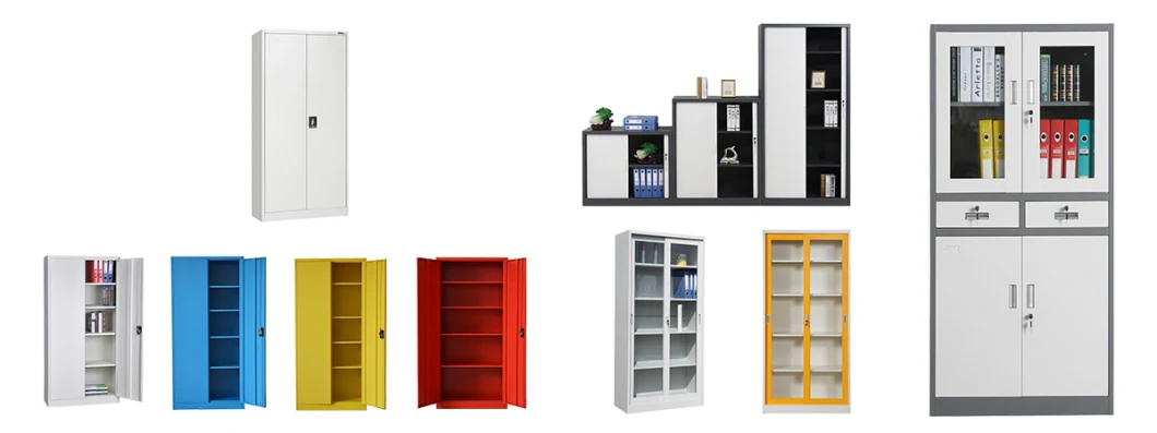 2 Doors Metal Steel Cupboard Filing Cabinet Iron Storage File Cabinet