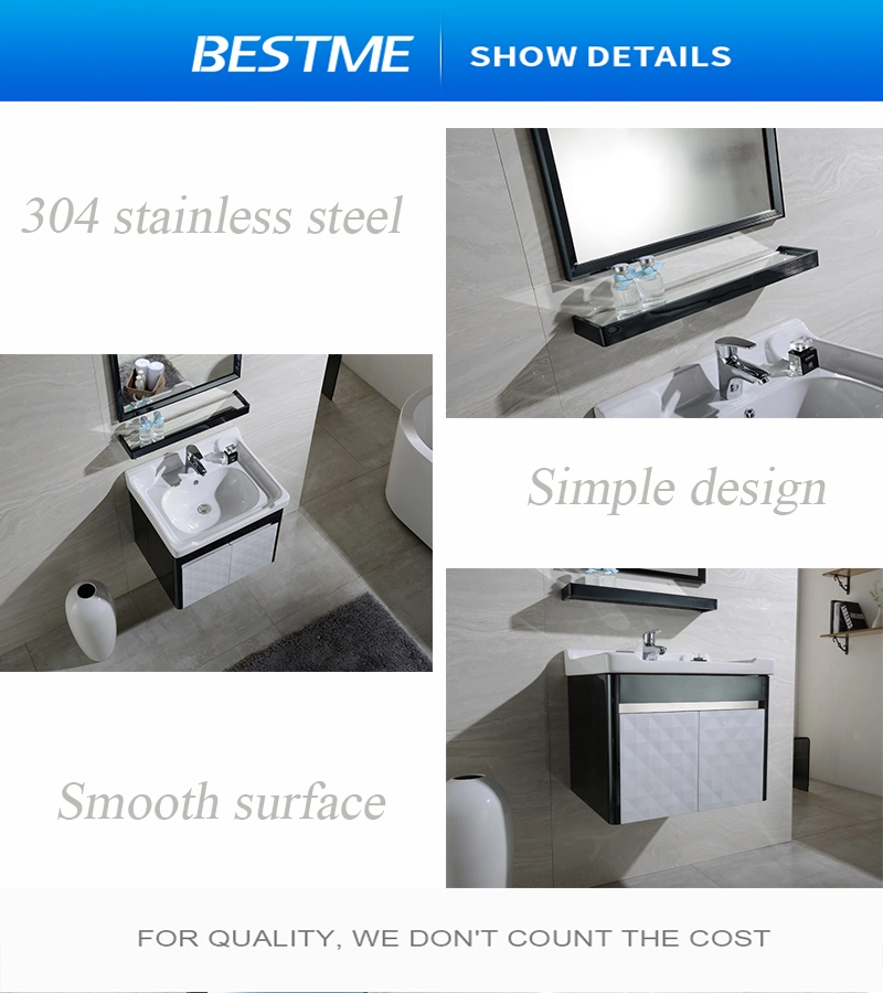 Stainless Steel Sanitary Ware Home Furniture Bathroom Vanity Cabinet (by-B6051)