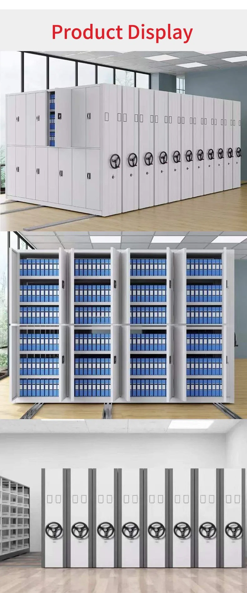 Mobile Mass Compact Shelving File Storage Cabinet Steel Mobile Shelves