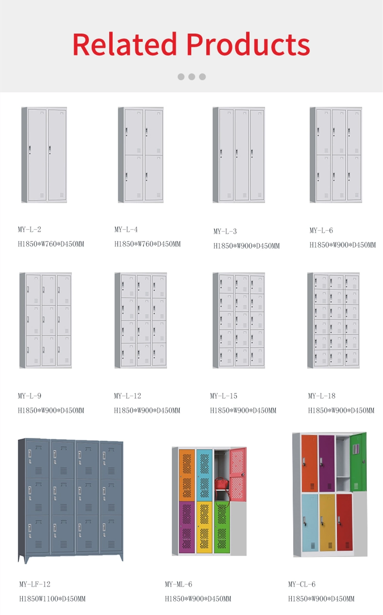 Nice Look Colorful 6 Door Metal Locker for Office School Use
