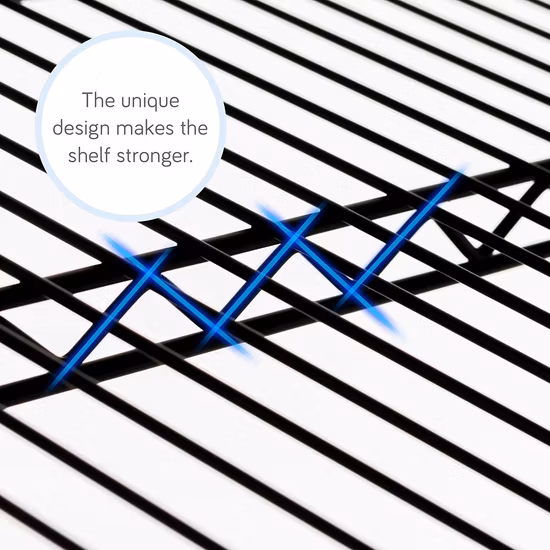 Different Finish Available 6 Layer Black Heavy Duty Storage Steel Wire Shelving